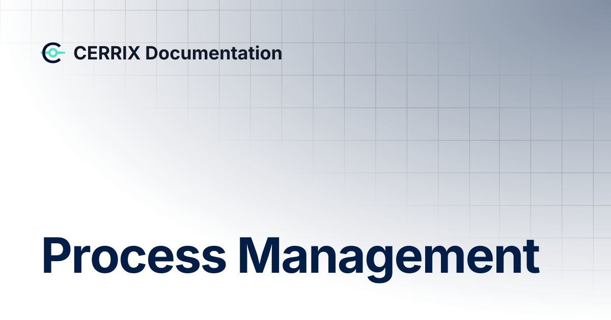 Process Management | CERRIX Documentation