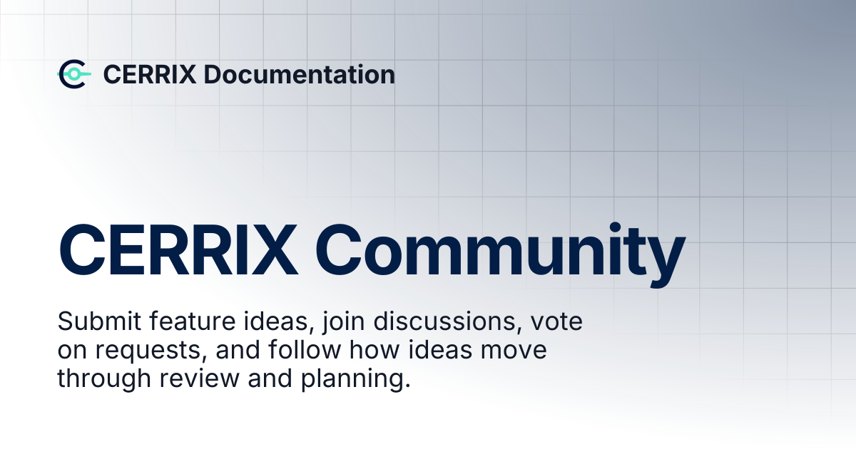 CERRIX Community | CERRIX Documentation