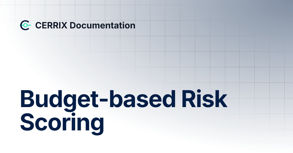Budget-based Risk Scoring | CERRIX Documentation